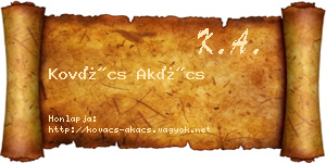 Kovács Akács névjegykártya
